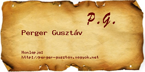 Perger Gusztáv névjegykártya